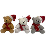 Enfeite mini urso para árvore de natal sortido 15 cm. 