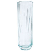 Vaso de vidro polonia canelado 12x37 cm 