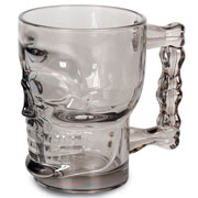 Caneca de vidro para chopp caveira preta 500 ml 