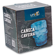 Caneca de vidro para chopp caveira preta 500 ml 