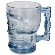 Caneca de vidro para chopp caveira azul  500 ml 
