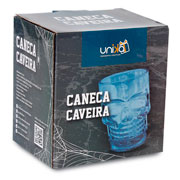 Caneca de vidro para chopp caveira rosa 500 ml 