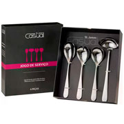 Jogo de talheres de inox New Breeze para servir 4 peças 