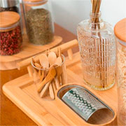 Jogo de Mini Colheres de Bambu Natural com 06 peças 
