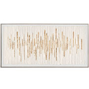 Quadro em Canvas Budapest off white e dourado 60x04x1,20 cm 