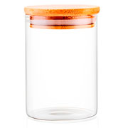 Pote de vidro com tampa de bambu 700 ml 