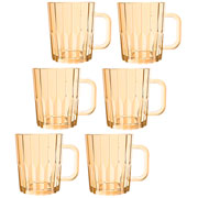 Jogo de caneca em vidro zaira gold 260 ml 