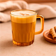 Jogo de caneca em vidro zaira gold 260 ml 