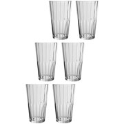 Jogo de copos em vidro long drink zaira transparente 470 ml 6 peças 