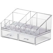Kit acrílico organizador de cosméticos com gavetas Elegance 22 cm 