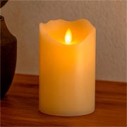 Enfeite vela parafina com led amarela 07x12 cm 