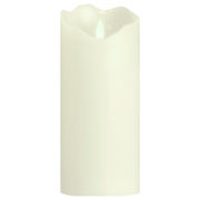 Enfeite vela parafina com led amarela 07x17 cm 