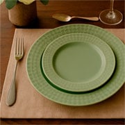 Prato de cerâmica de sobremesa Botânica verde 19 cm 