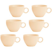 Jogo de canecas jumbo em cerâmica grace creme 460 ml 6 peças 