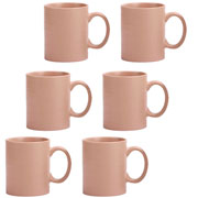 Jogo de canecas em cerâmica denny creme  320 ml 6 peças 