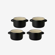 Jogo de mini panelas com alça em cerâmica Vers fendi 310 ml 4 peças 