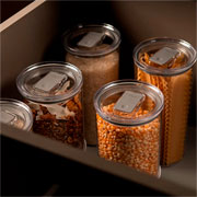 Pote hermético redondo de acrílico duo lock 1 litro. 