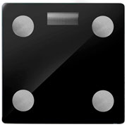 Balança digital para banheiro com bluetooth preta 28x28 cm 