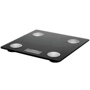 Balança digital para banheiro com bluetooth preta 28x28 cm 
