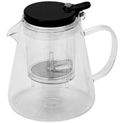 Chaleira de vidro borossilicato com infusor e tampa press 750 ml 