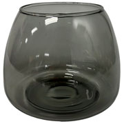 Vaso de vidro Netuno fumê 12x13 cm 