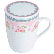 Caneca de porcelana super white com tampa e filtro 310 ml 