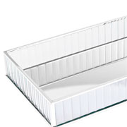 Bandeja de metal retangular espelhada prata 20X30 cm 