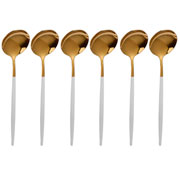 Jogo de colheres de inox Lux branco 06 peças 