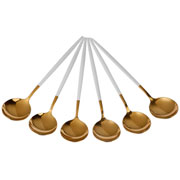 Jogo de colheres de inox Lux branco 06 peças 