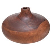 Mini Vaso de Madeira Bojudo Marrom 10x07 cm 