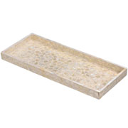 Bandeja em MDF madreperola creme 18X43 cm 