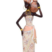 Africana em resina I marrom 10x34 cm 