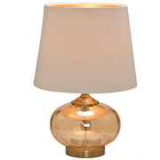 Abajur de metal cúpula de linho bivolt dourado 36x52 cm. 