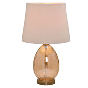 Abajur de metal cúpula de linho bivolt dourado 36x59 cm 