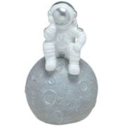 Astronauta sentado em resina branco 18x10 cm. 