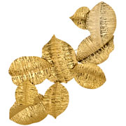 Adorno de metal Folhagens para parede dourado 87 cm 