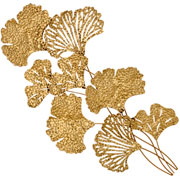 Adorno de metal Folhas para parede dourado 91 cm 