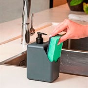 Dispenser de Polipropileno Single para detergente e bucha cinza 500 ml 