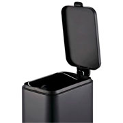 Lixeira de Inox Frame Retangular com Pedal e Balde Preto 05 Litros 