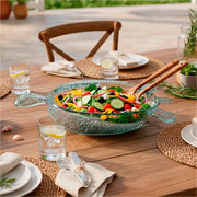 Saladeira em acrílico tartaruga verde 45 cm 