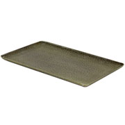 Bandeja de metal retangular craquelado verde 29x17 cm 