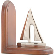 Aparador de livros em madeira barco prata 17x15x15 cm 