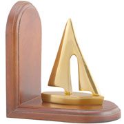 Aparador de livros em madeira barco ouro 17x15x15 cm 