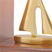 Aparador de livros em madeira barco ouro 17x15x15 cm 