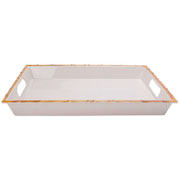 Bandeja de melamina retangular off white 50x35 cm 