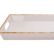 Bandeja de melamina retangular off white 50x35 cm 
