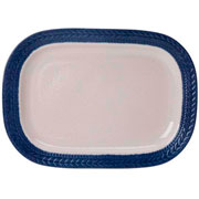 Bandeja de Melamina Retangular Trançada Azul 44x32 cm 