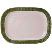 Bandeja de Melamina Retangular Trançada Verde 44x32 cm 
