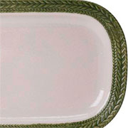 Bandeja de Melamina Retangular Trançada Verde 44x32 cm 