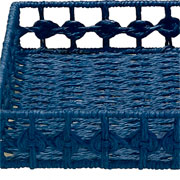 Bandeja de palha Cestaria azul 22x07 cm 